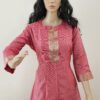 Panel Cut Kurti With Banarasi Border