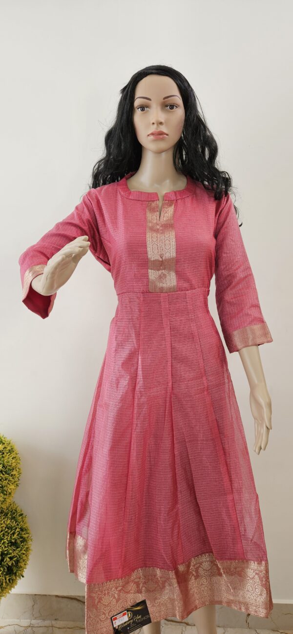 Panel Cut Kurti With Banarasi Border