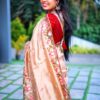 preorder: Blended Tussar saree with cross stitch and cutwork ( Available in 8 colors)