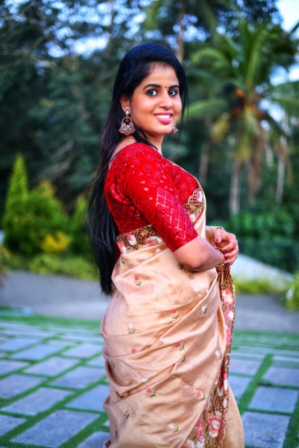 preorder: Blended Tussar saree with cross stitch and cutwork ( Available in 8 colors)