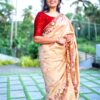 preorder: Blended Tussar saree with cross stitch and cutwork ( Available in 8 colors)