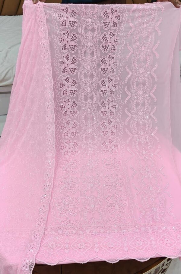 Dhruva-pink Heavy embroidery georgette salwar