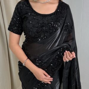 2026/09/1001405691.jpg Shubh - black fendi silk hand work saree