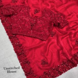 2026/09/1001652363.jpg Shubh - red fendi silk hand work saree