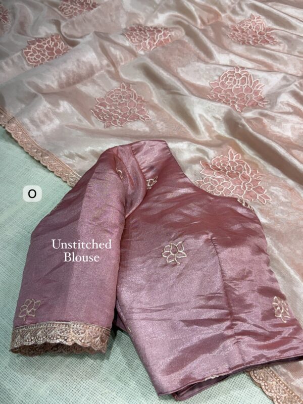 Flora 004- Applique floral rangoli silk saree