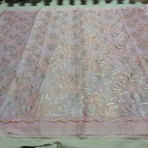 Lovely  001- chandi silk Organza Saree with Embroidery (Copy)